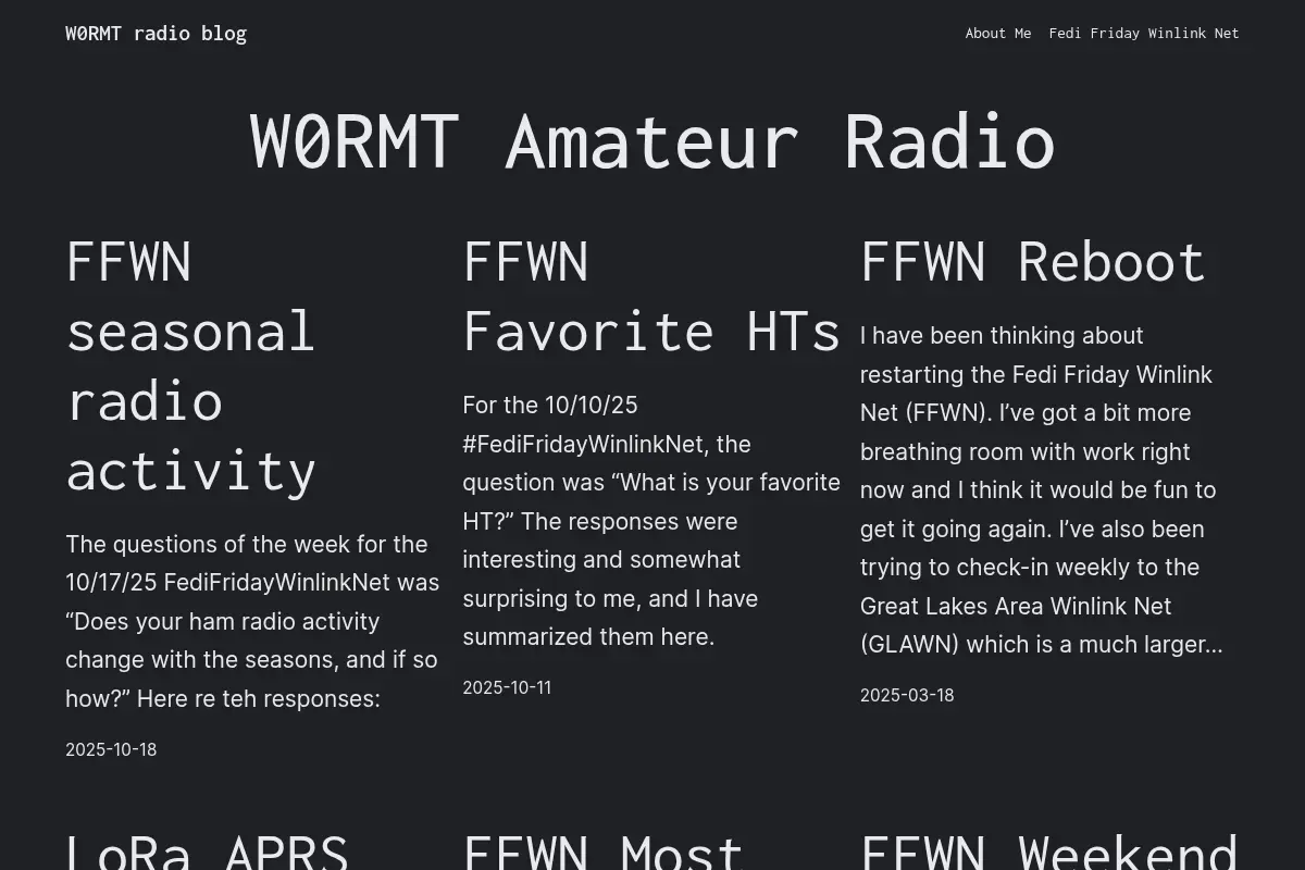 W0RMT radio blog