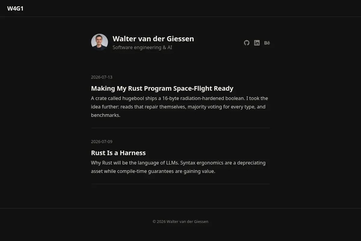 Walter van der Giessen — dev blog