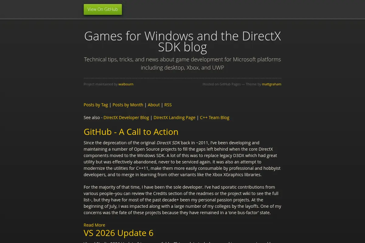 Games for Windows and the DirectX SDK blog