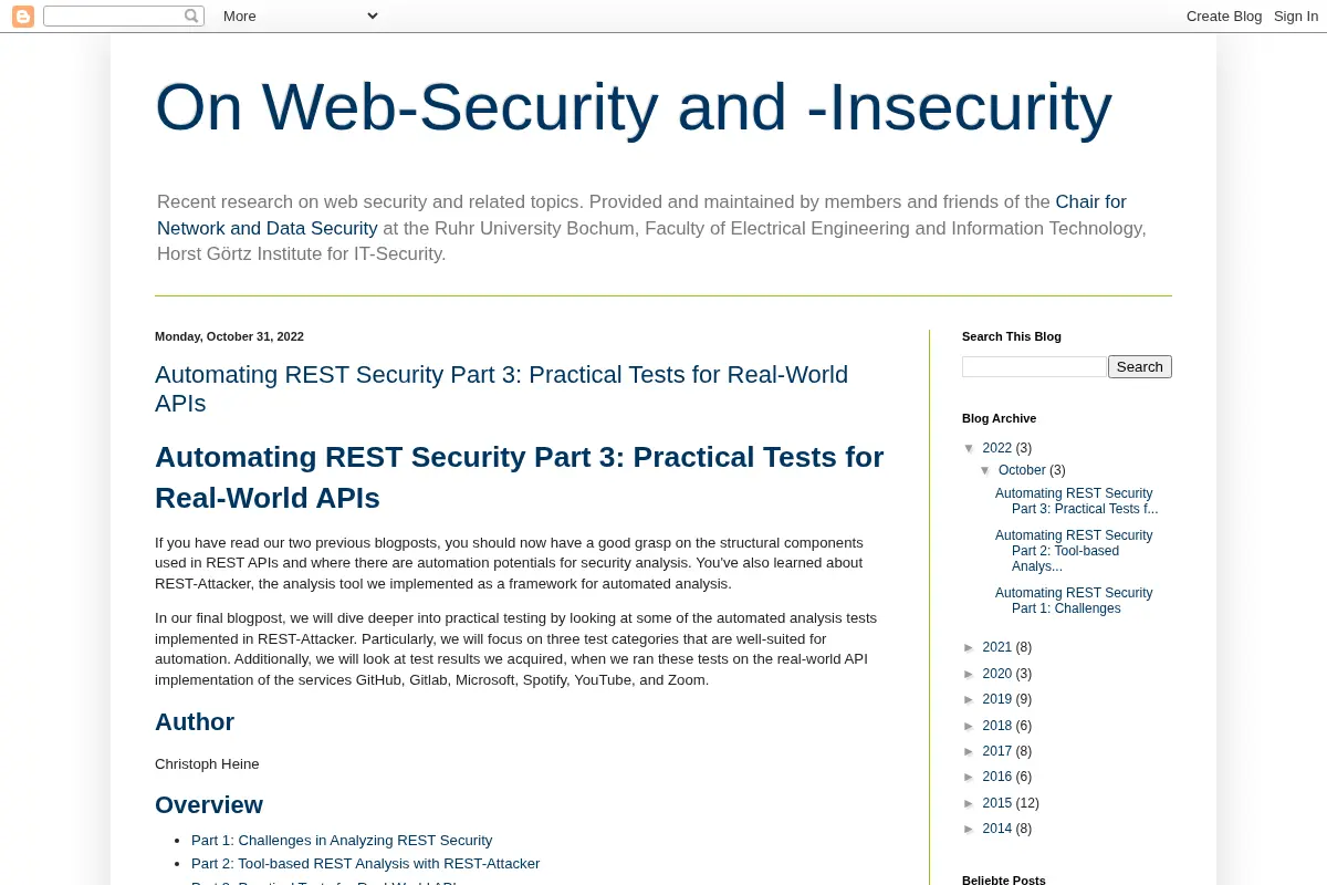 On Web-Security and -Insecurity