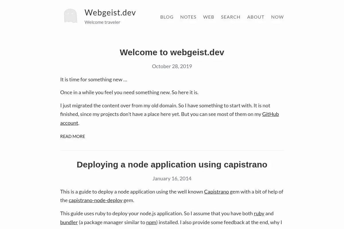 Webgeist.dev – Welcome traveler