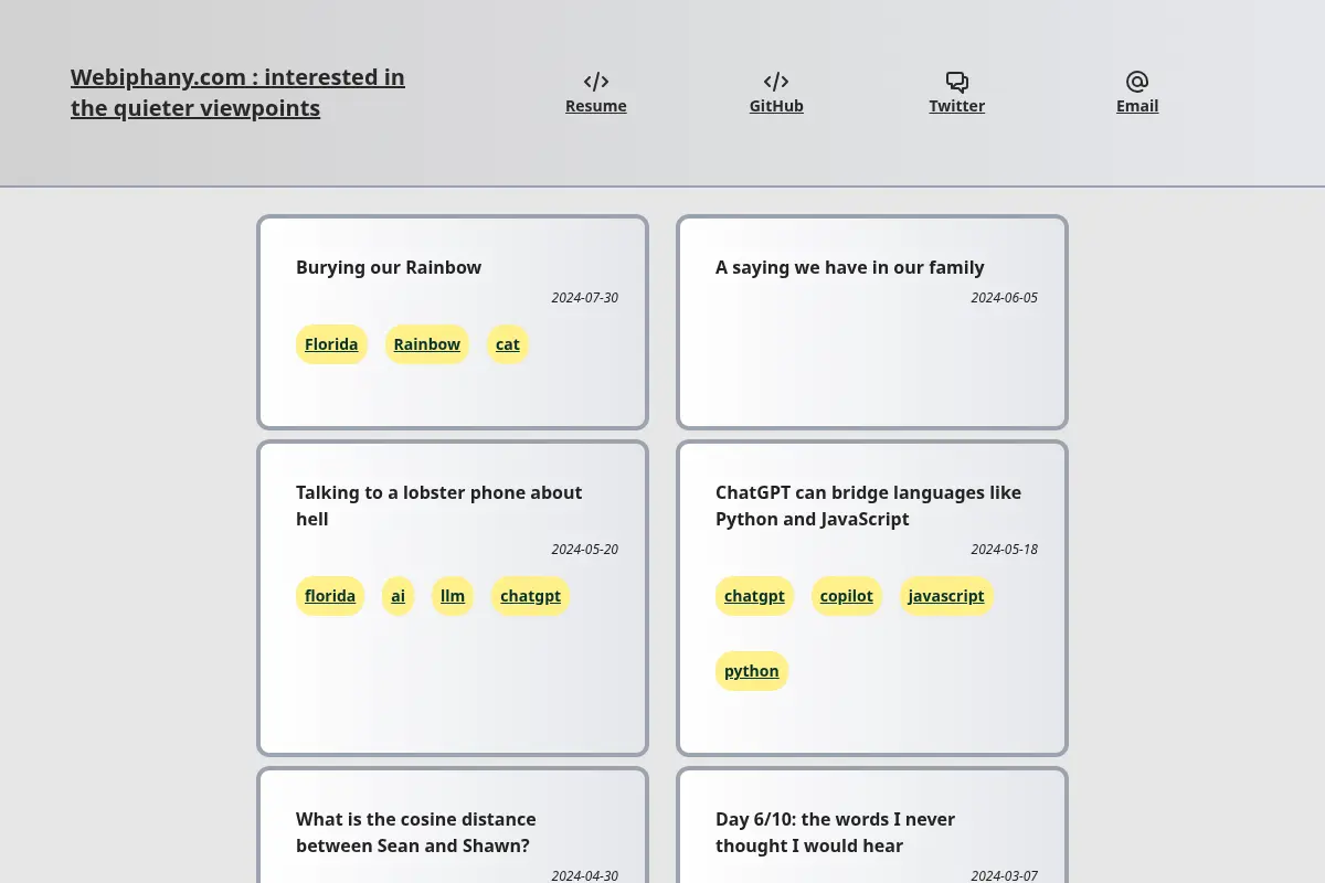 Webiphany.com: interested in the quieter viewpoints