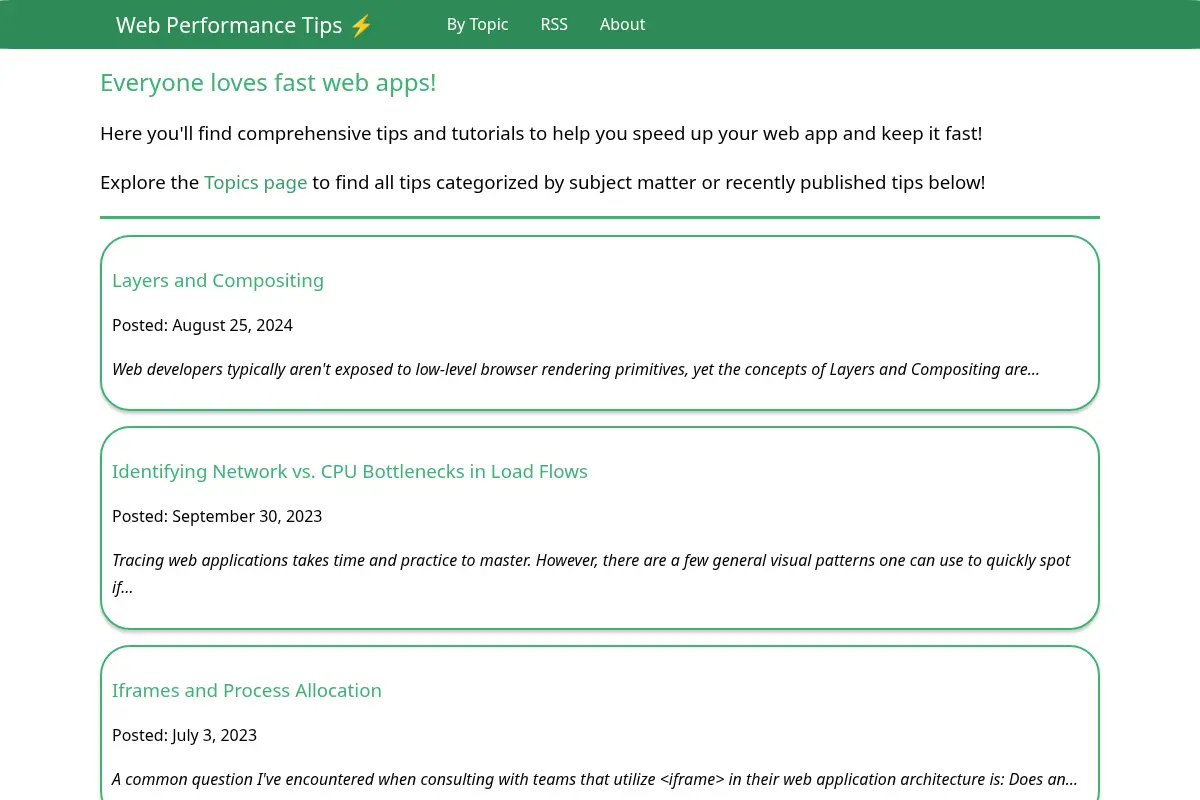 Web Performance Tips