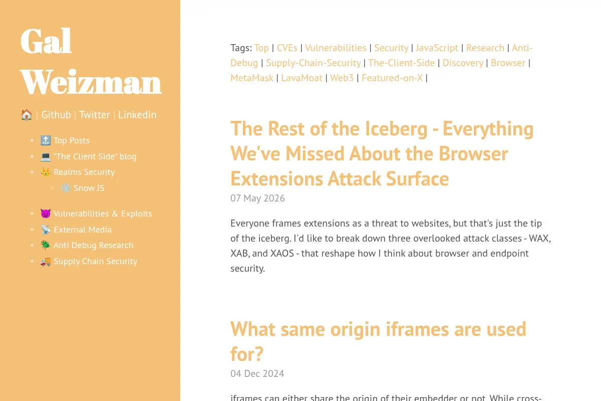 Gal Weizman · Blog