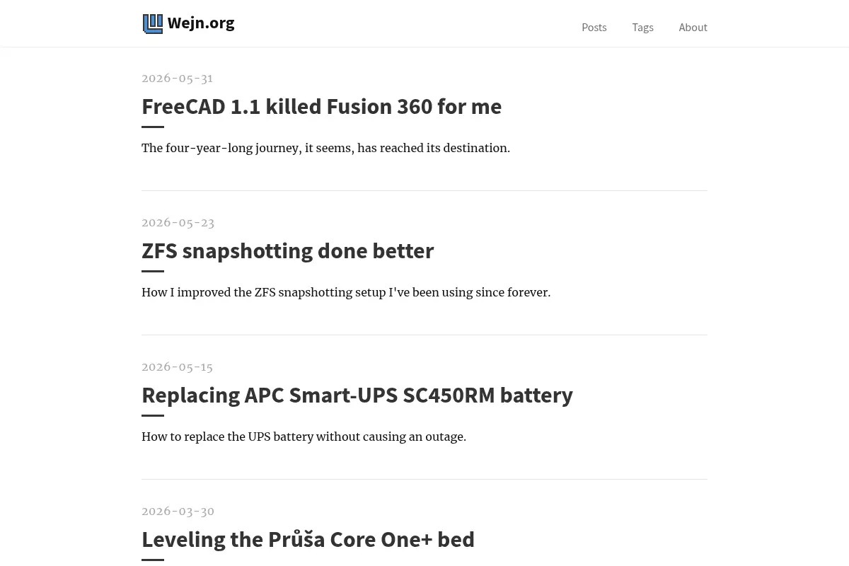 Wejn's Corner on the Interwebs