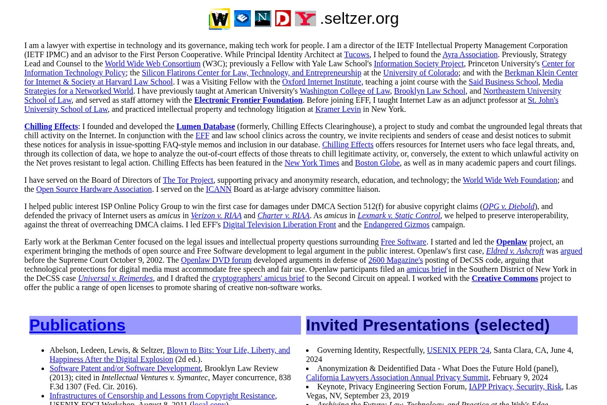 Wendy Seltzer's Home Page