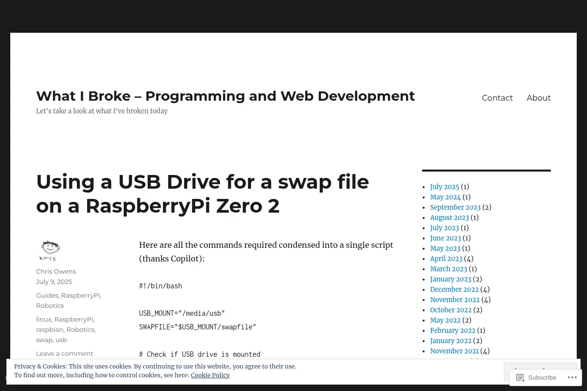 What I Broke – Programming and Web Development