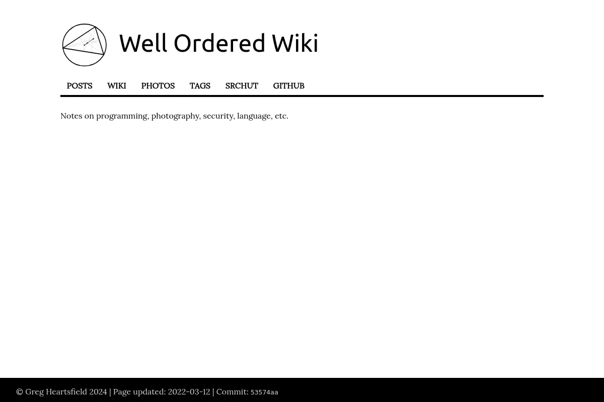 Well Ordered Wiki