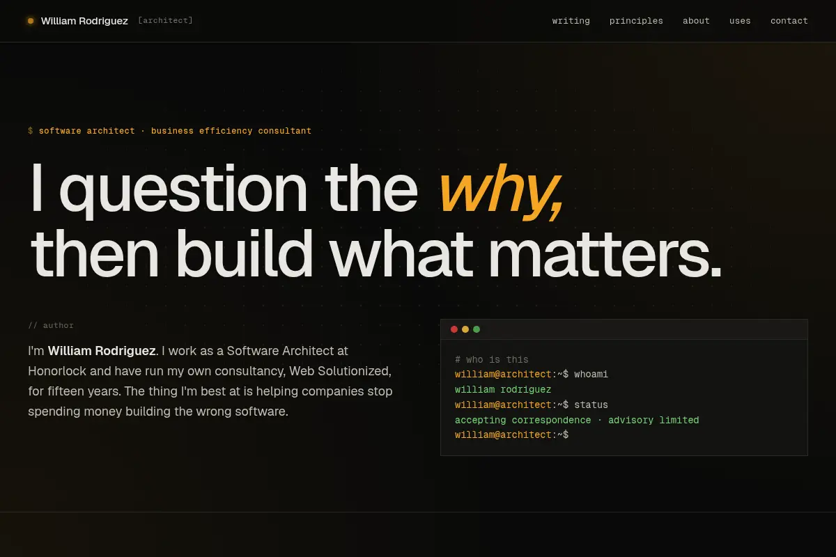 William Rodriguez — Software Architect & Business Efficiency Consultant