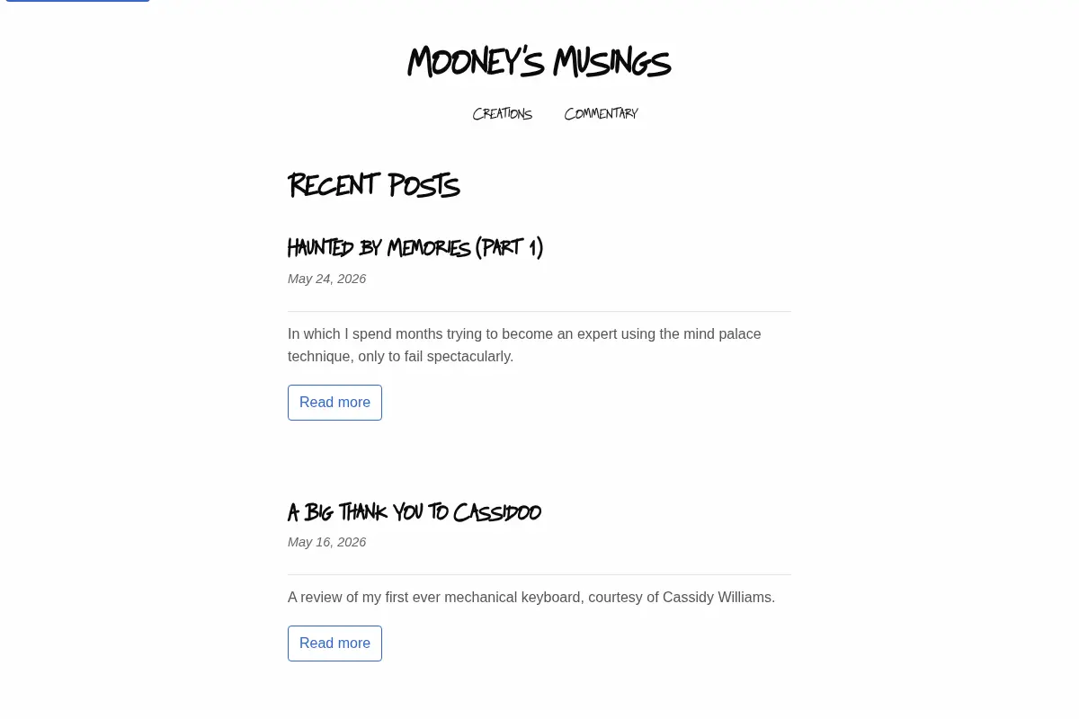 Mooney's Musings