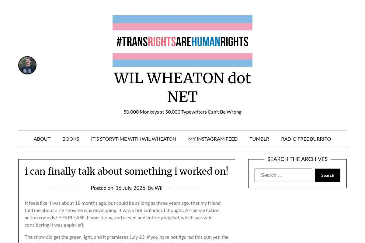 WIL WHEATON dot NET