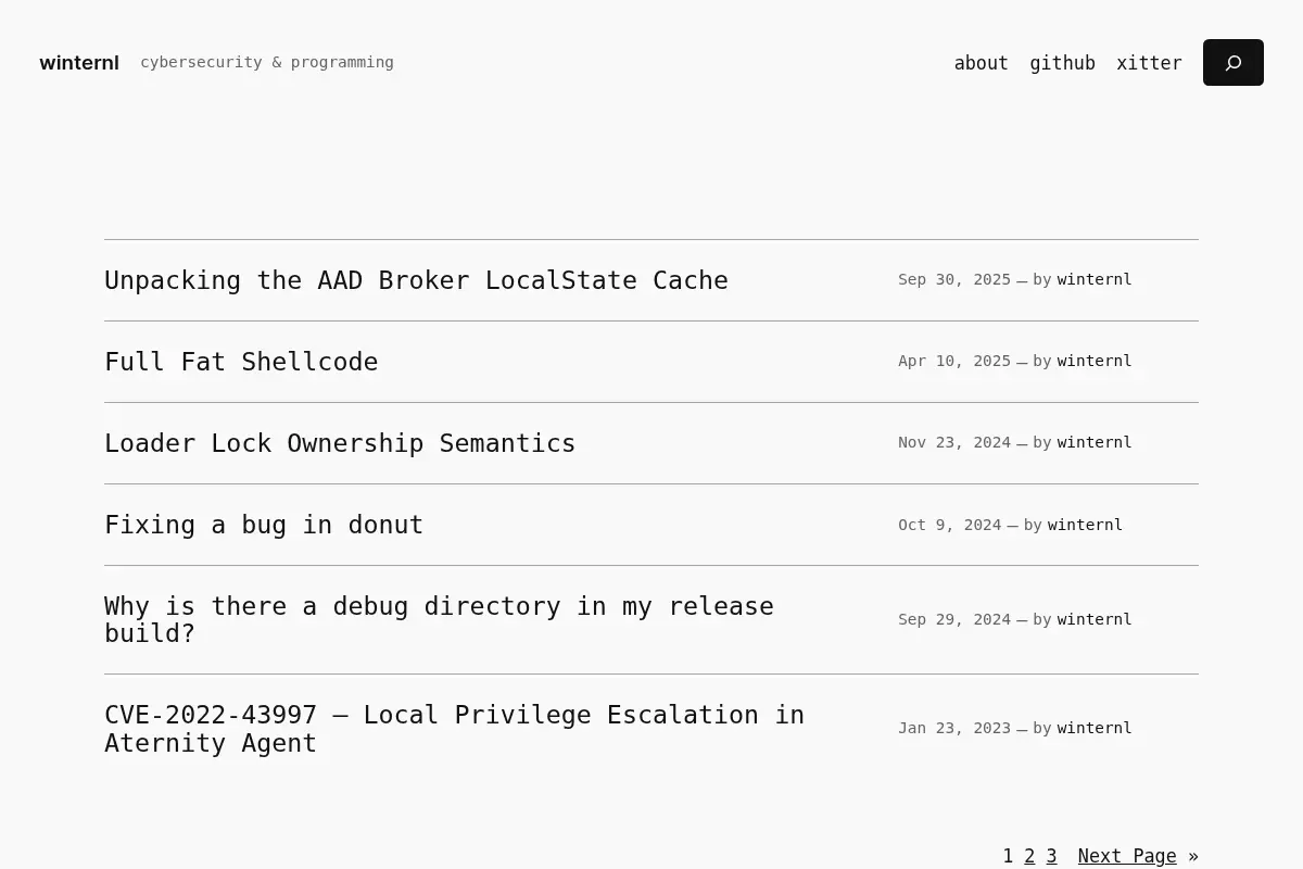 winternl - cybersecurity & programming
