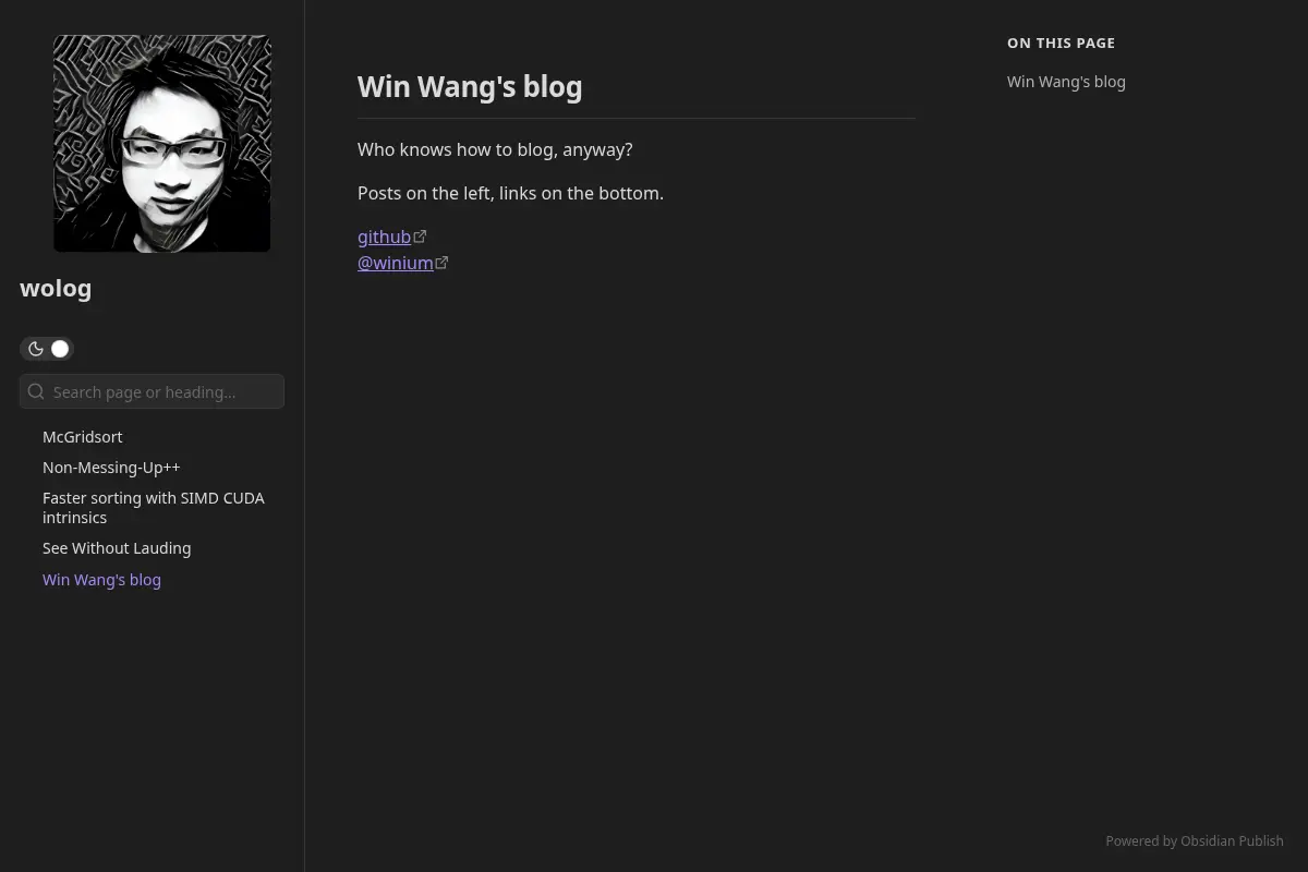 Win Wang's blog - wolog
