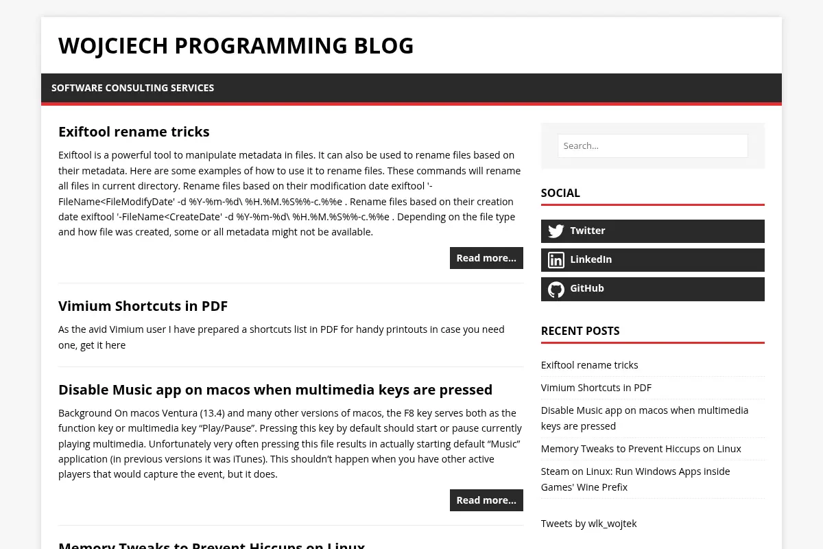Wojciech Programming Blog
