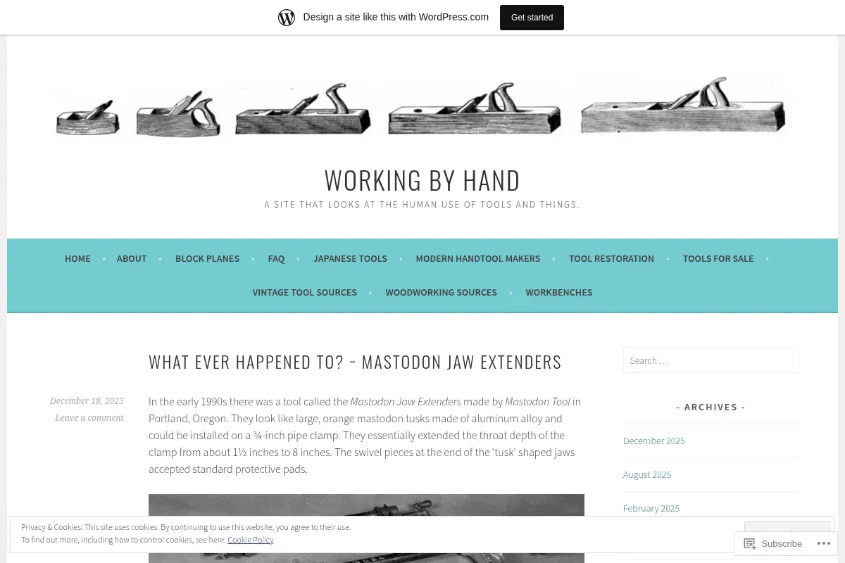 working by hand