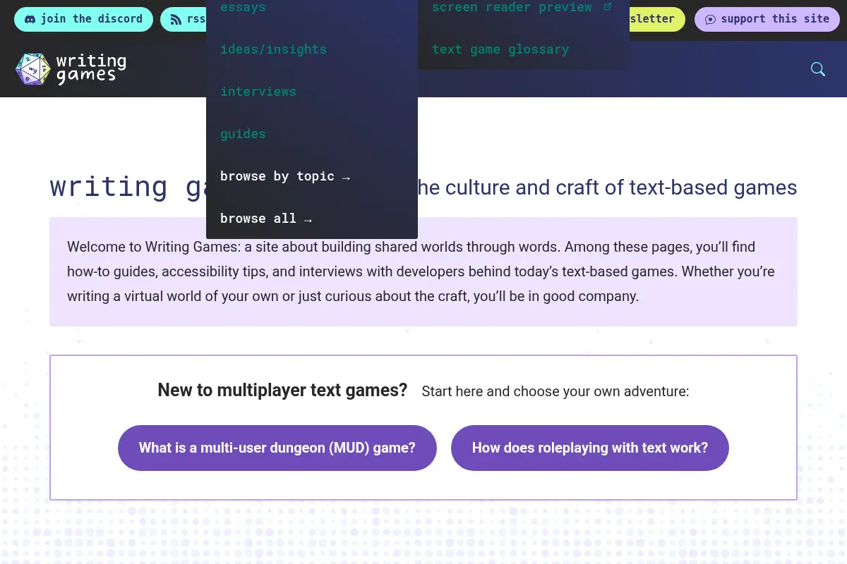 Writing Games