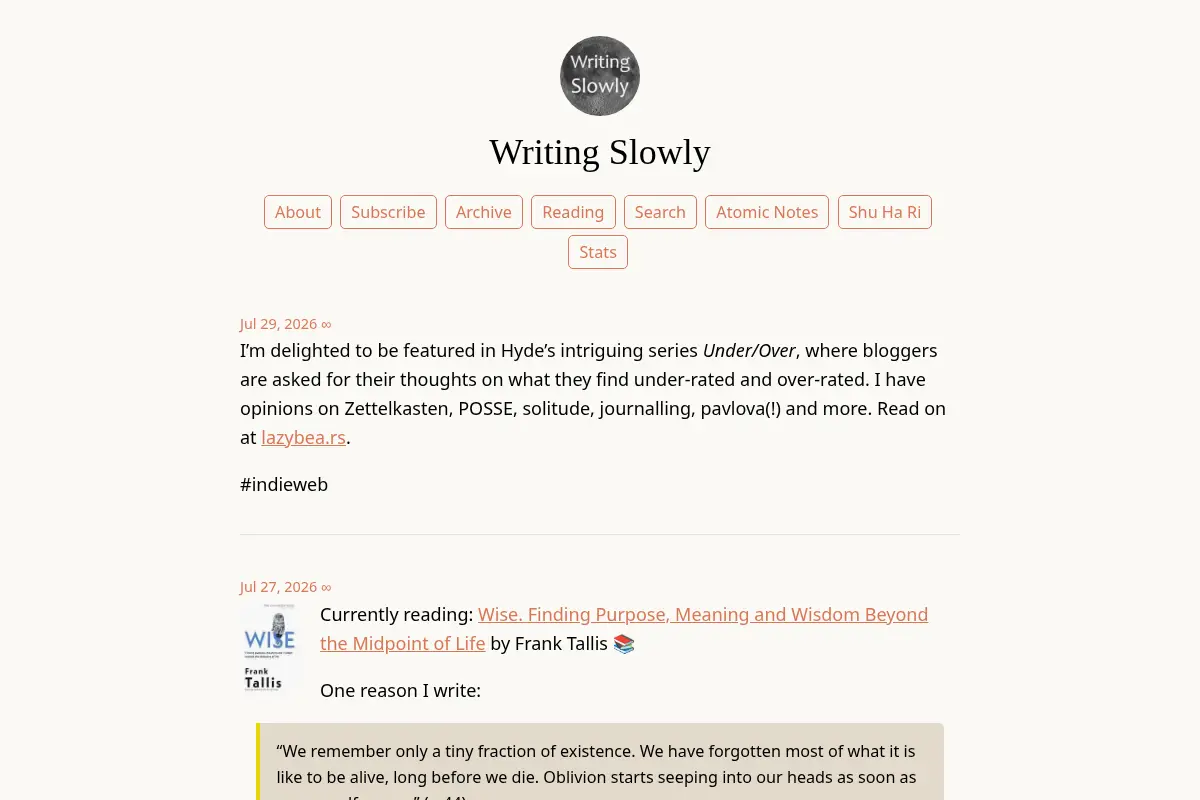 Writing Slowly