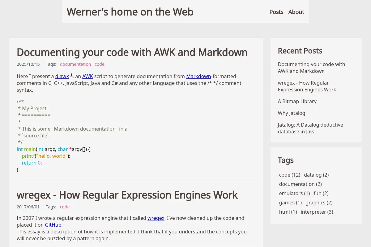 Werner's home on the Web
