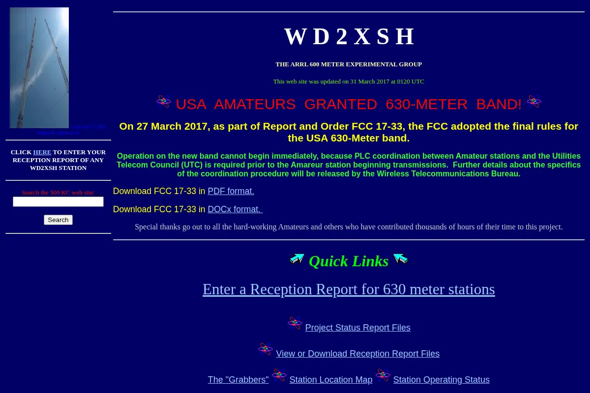 The 500 KC Amateur Radio Experimental Group