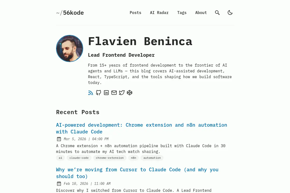 56kode - AI & Frontend Development Blog