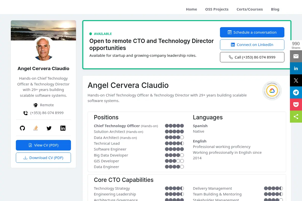 Angel Cervera Claudio | Hands-on CTO & Technology Director
