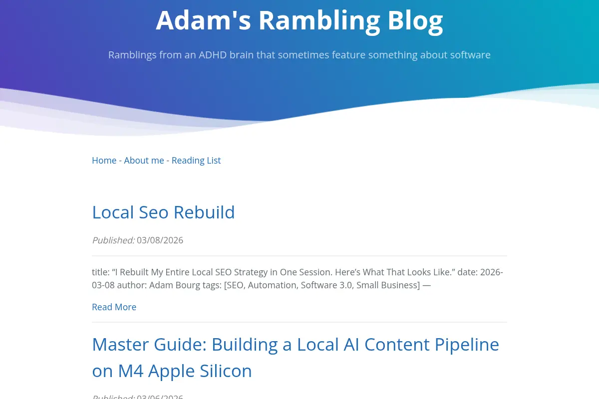 Adam’s Rambling Blog