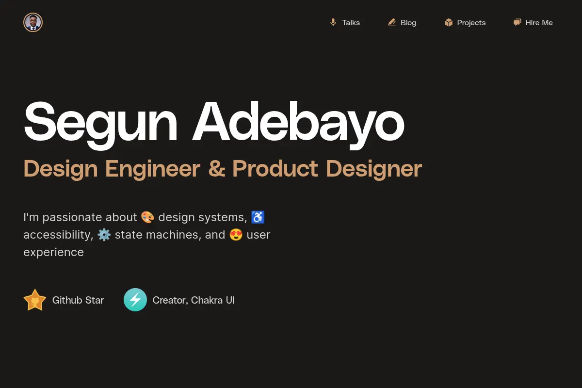 Segun Adebayo – UI Engineer & Designer