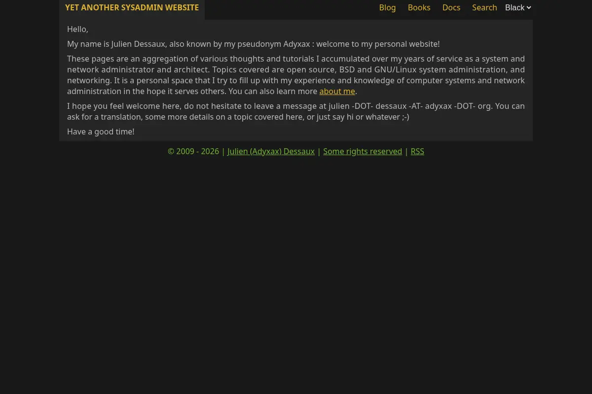 Yet Another SysAdmin Website