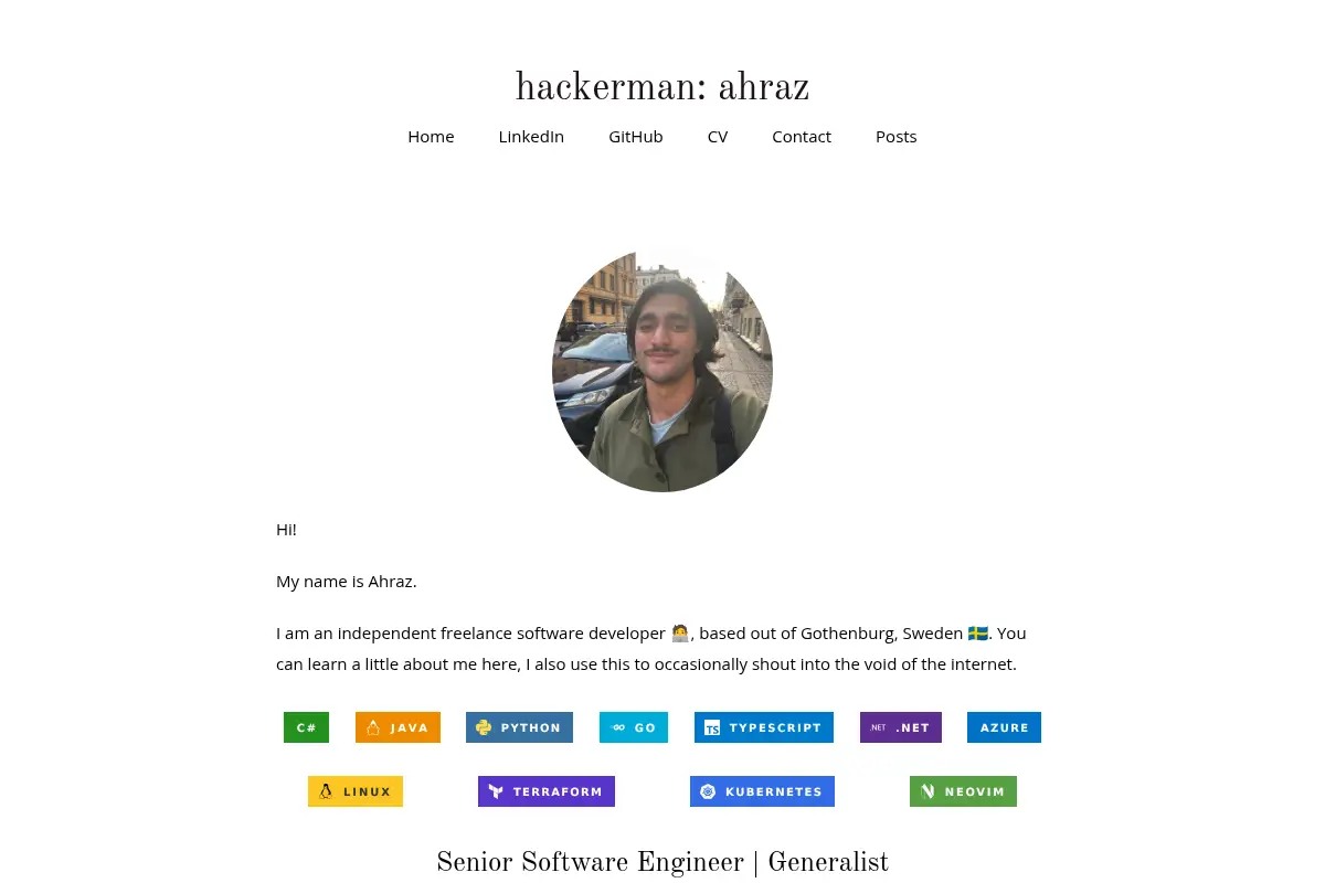 Blog @ ahraz.me