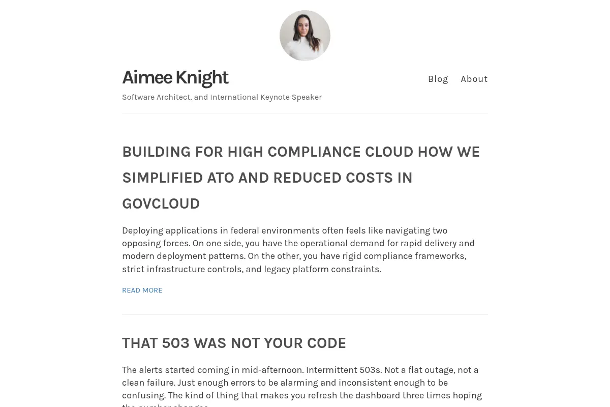 Aimee Knight – Software Architect and International Keynote Speaker