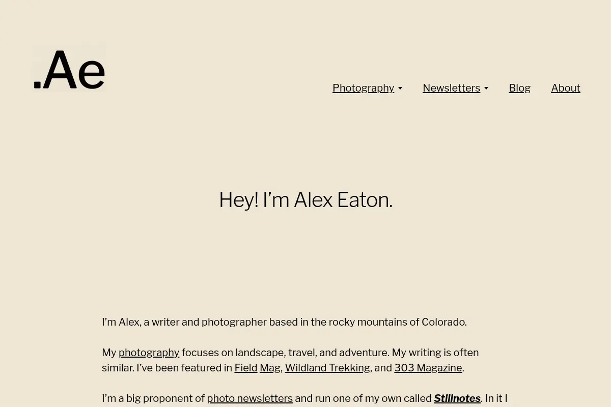 Alex Eaton - Writer & Photographer