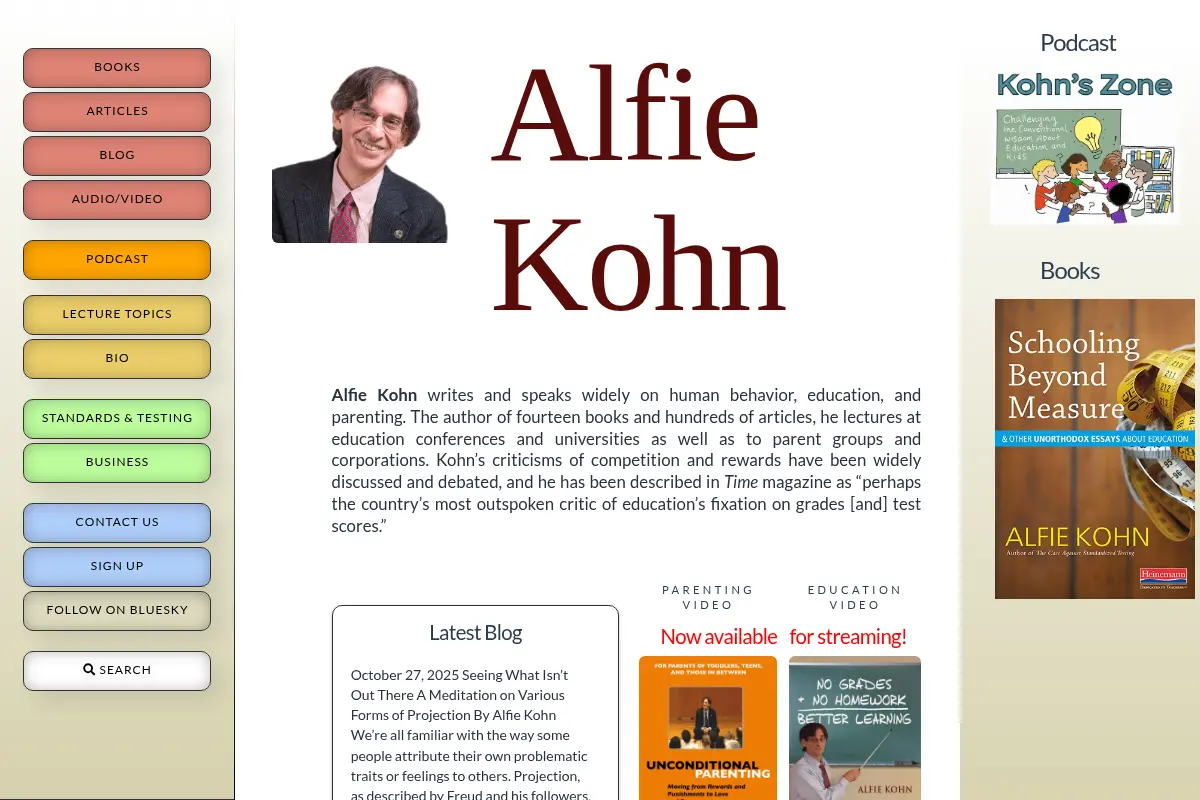Alfie Kohn | The Work Of Alfie Kohn