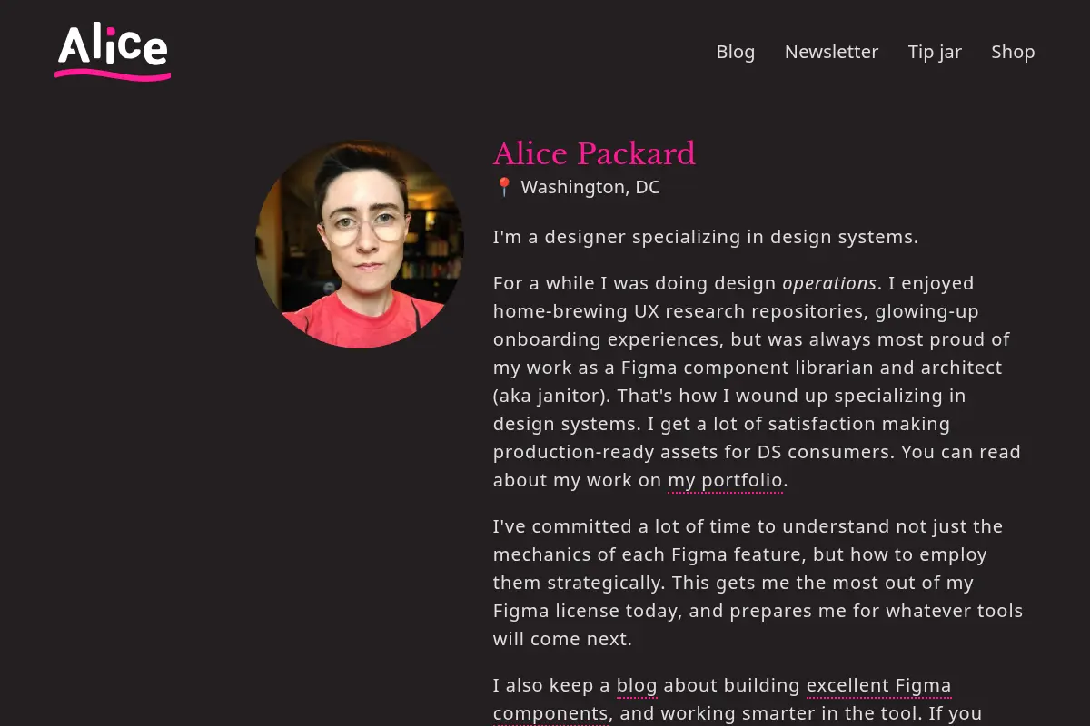 Alice Packard | Design Systems Architect