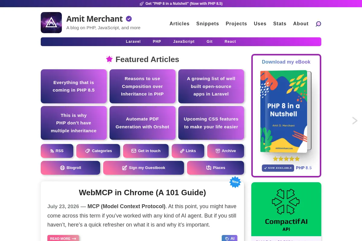 Amit Merchant — A blog on PHP, JavaScript, and more