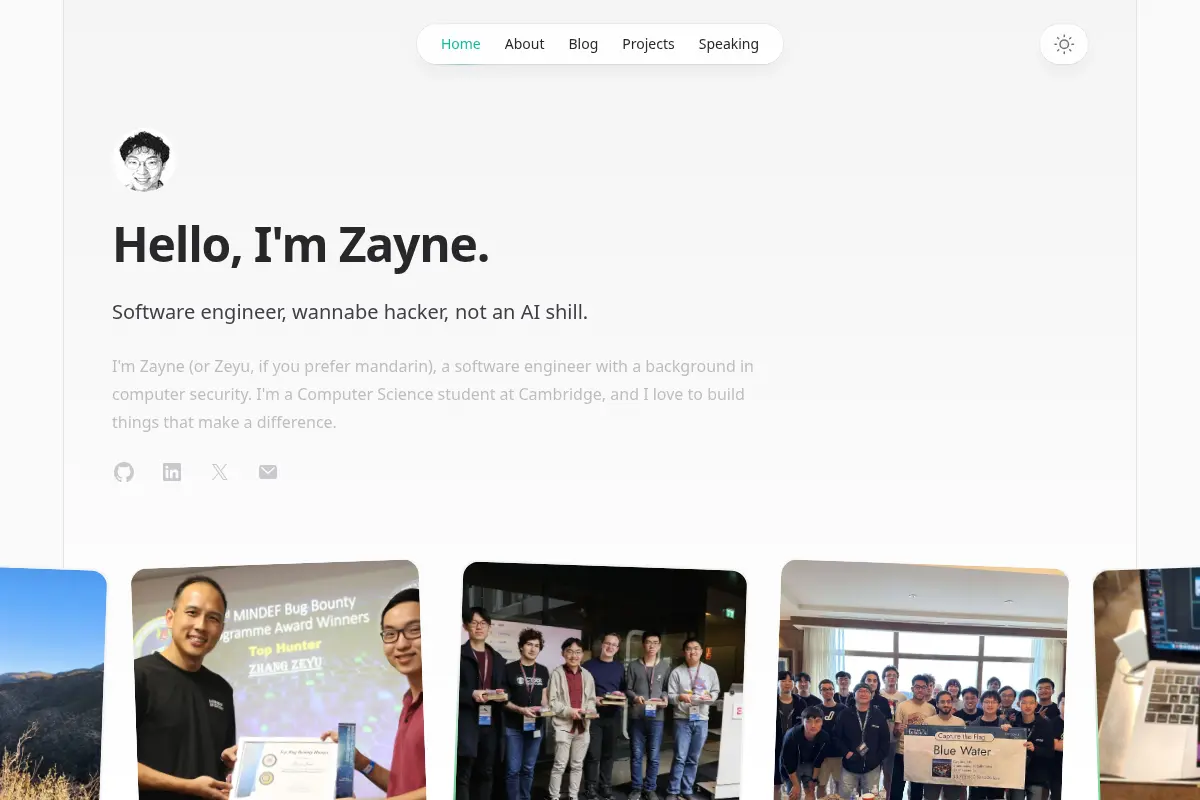Zeyu (Zayne) Zhang - Software Engineer
