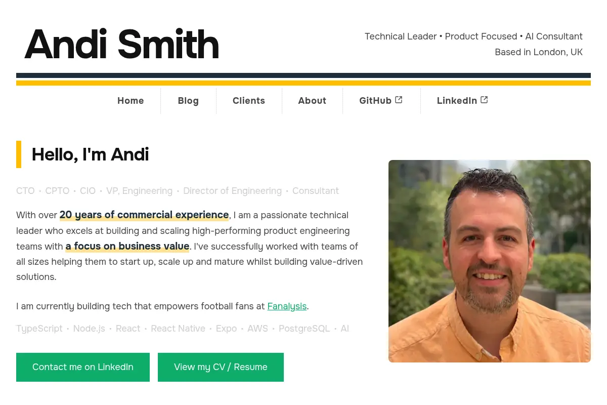 Andi Smith | CTO / VP Engineering