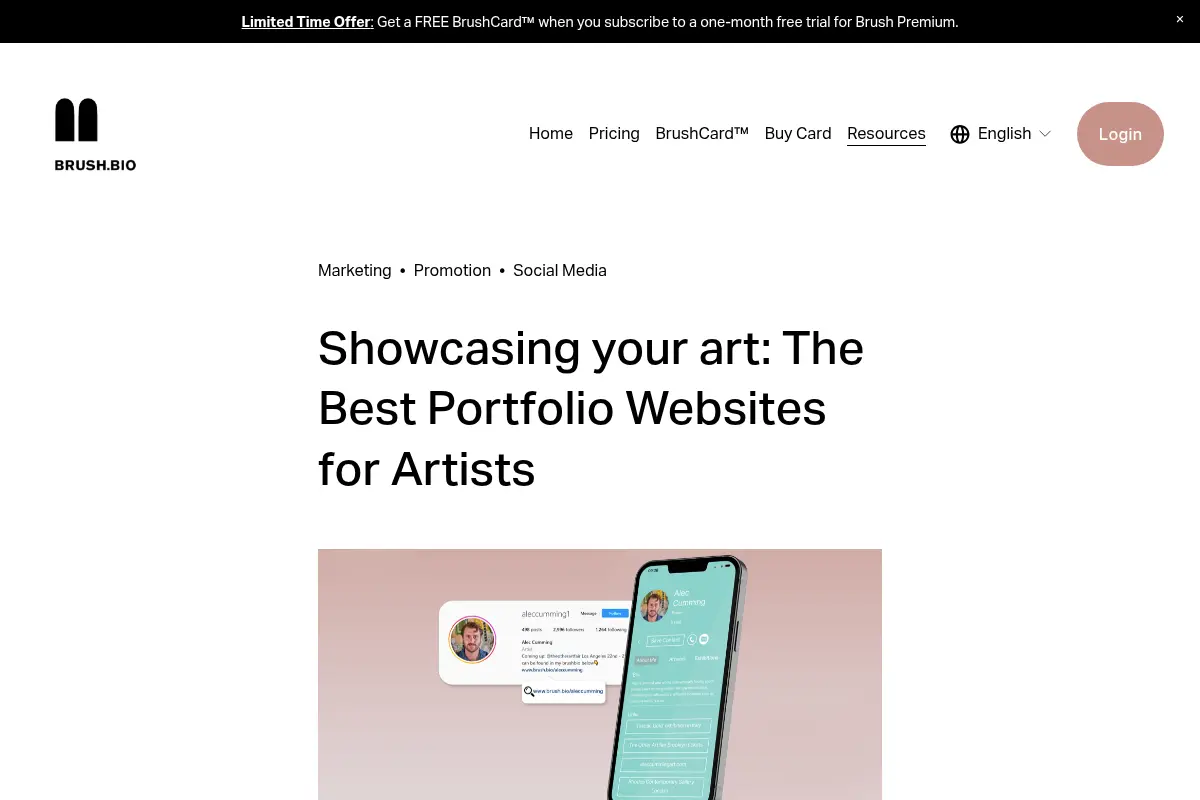 Best Portfolio Websites for Artists - Brush.bio