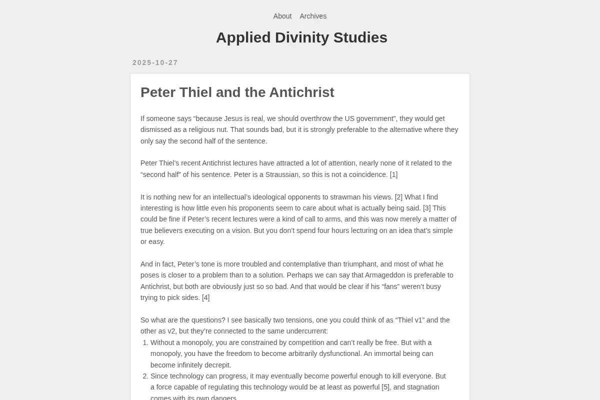 Applied Divinity Studies