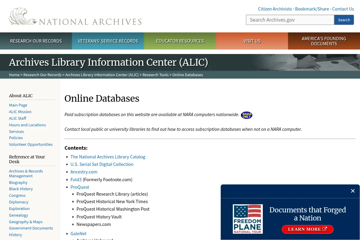 Online Databases | National Archives