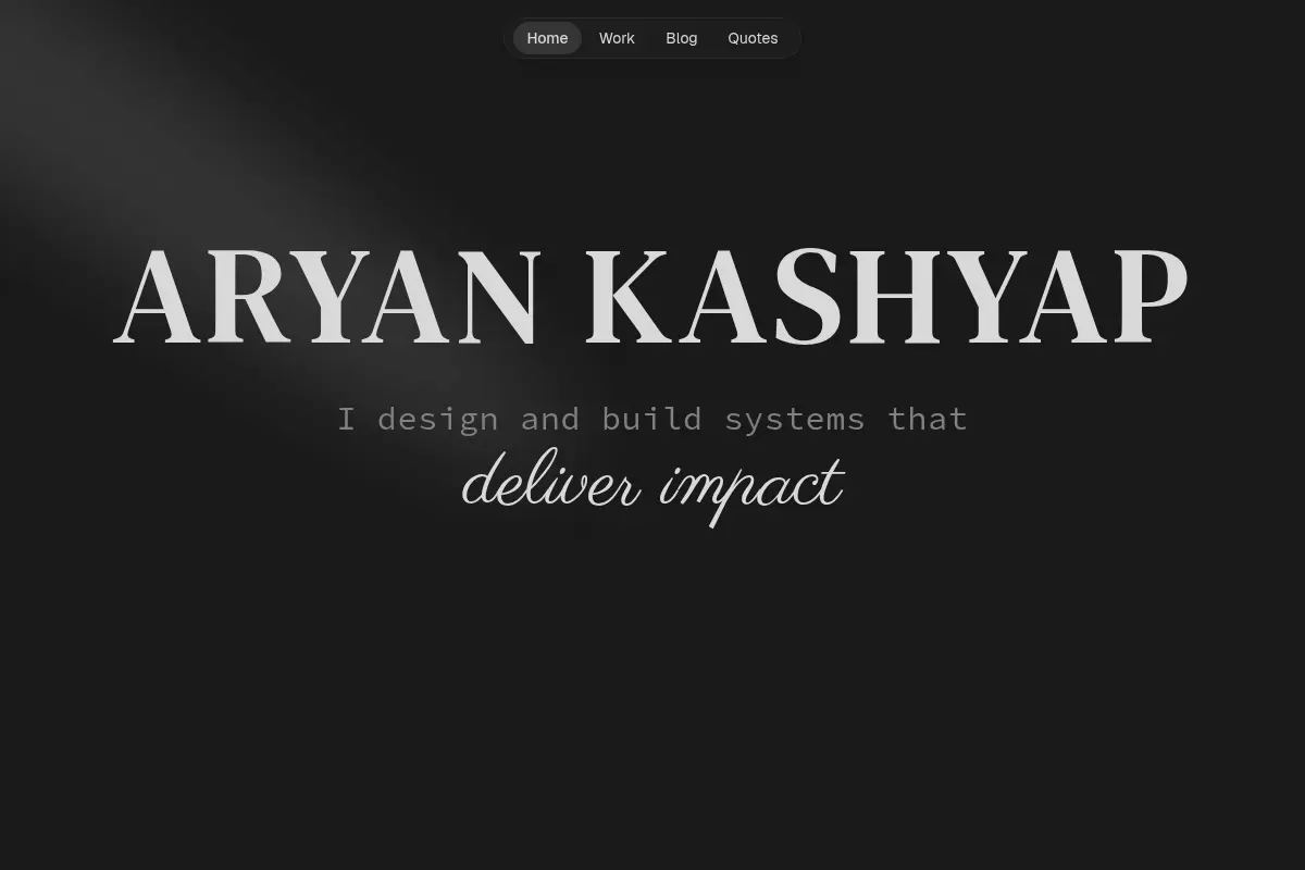 Aryan's Portfolio