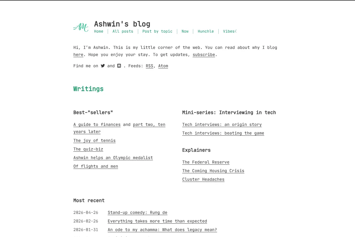 Ashwin's blog