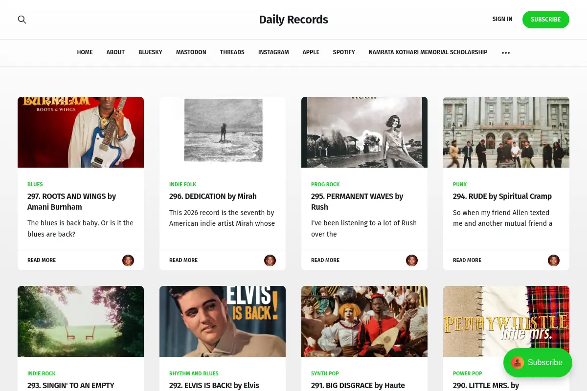 Daily Records and Other Auditory Musings