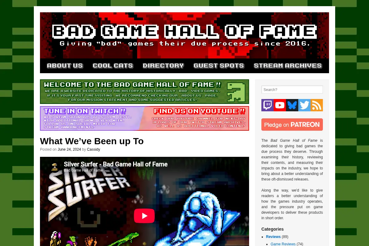 Bad Game Hall of Fame