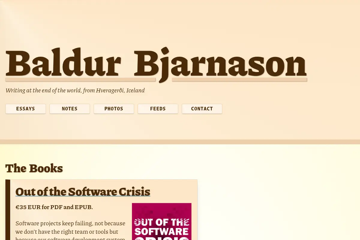 Baldur Bjarnason – Web dev at the end of the world, from Hveragerði, Iceland