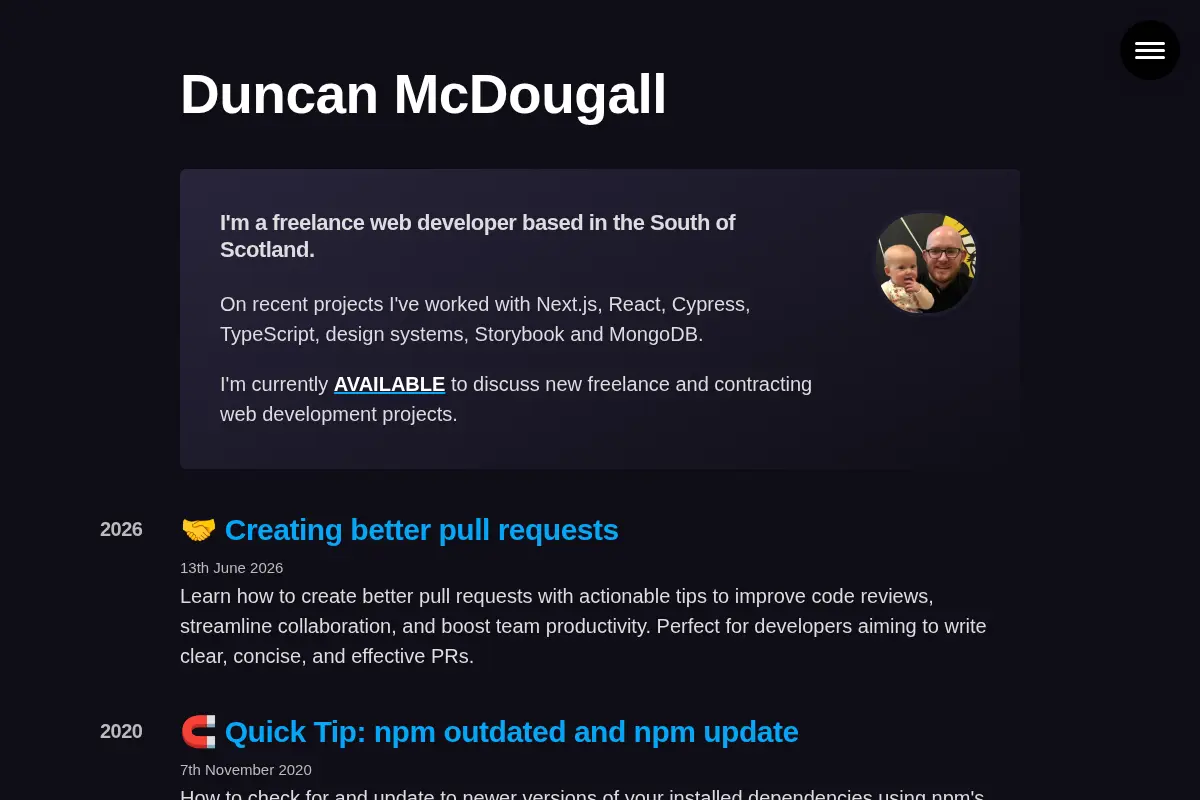 Duncan McDougall | Freelance Web Developer