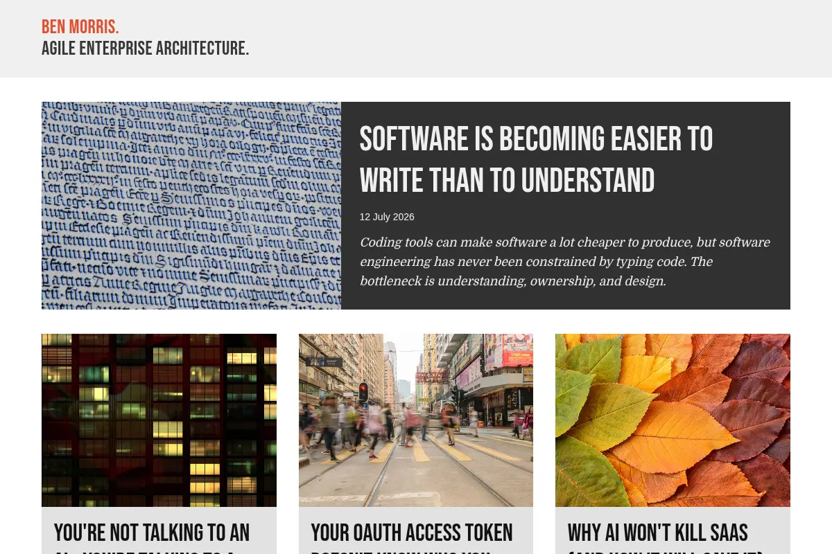 Ben Morris. Agile enterprise architecture.