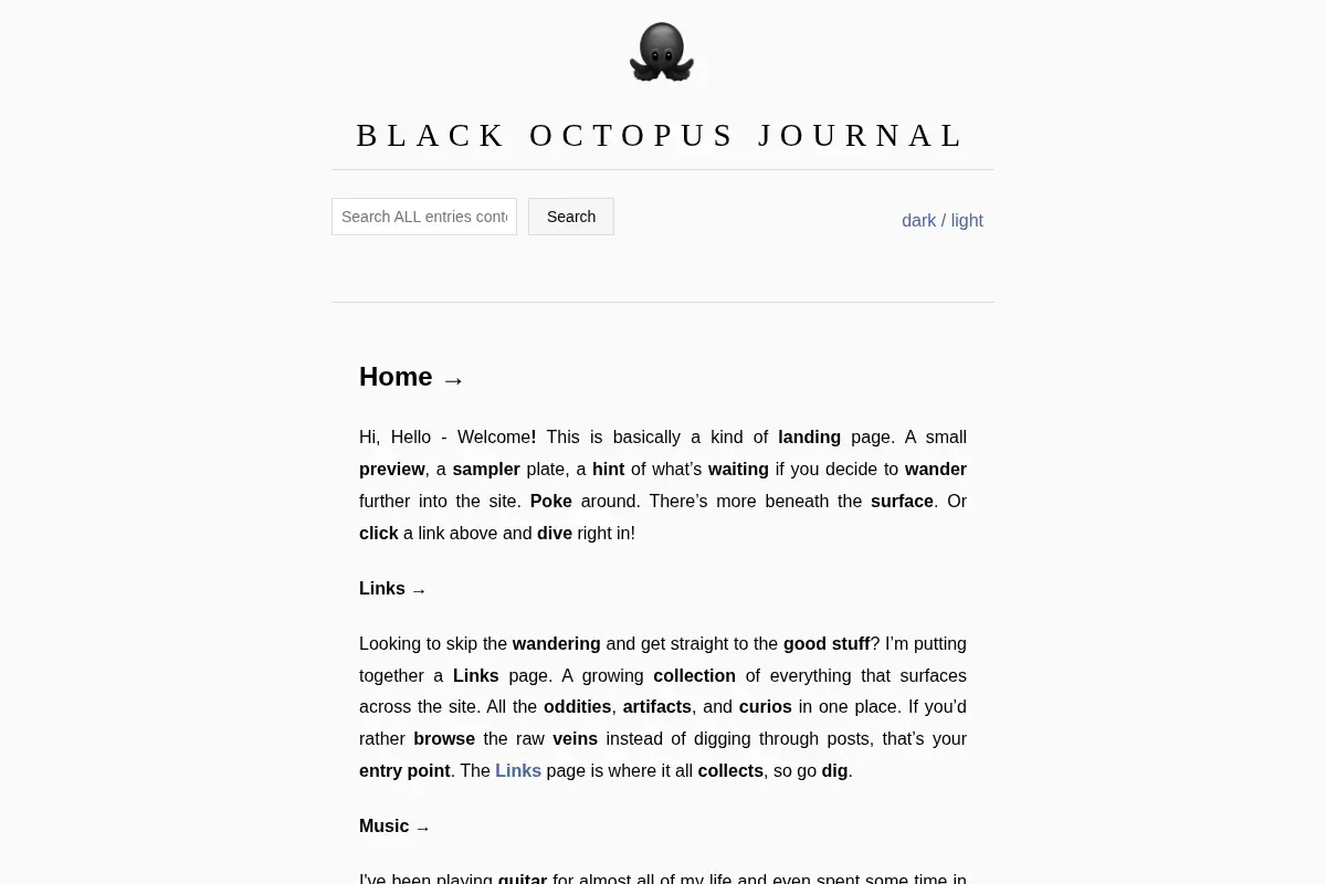 Black Octopus Journal