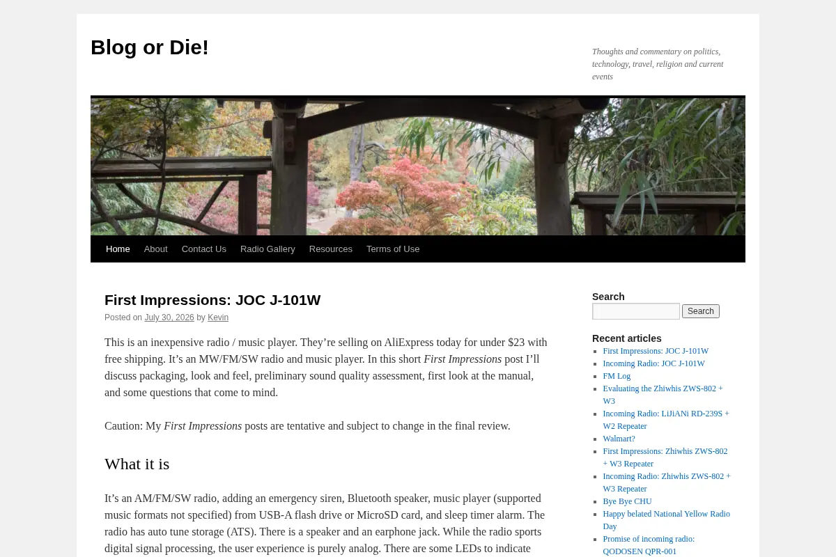 Blog or Die!