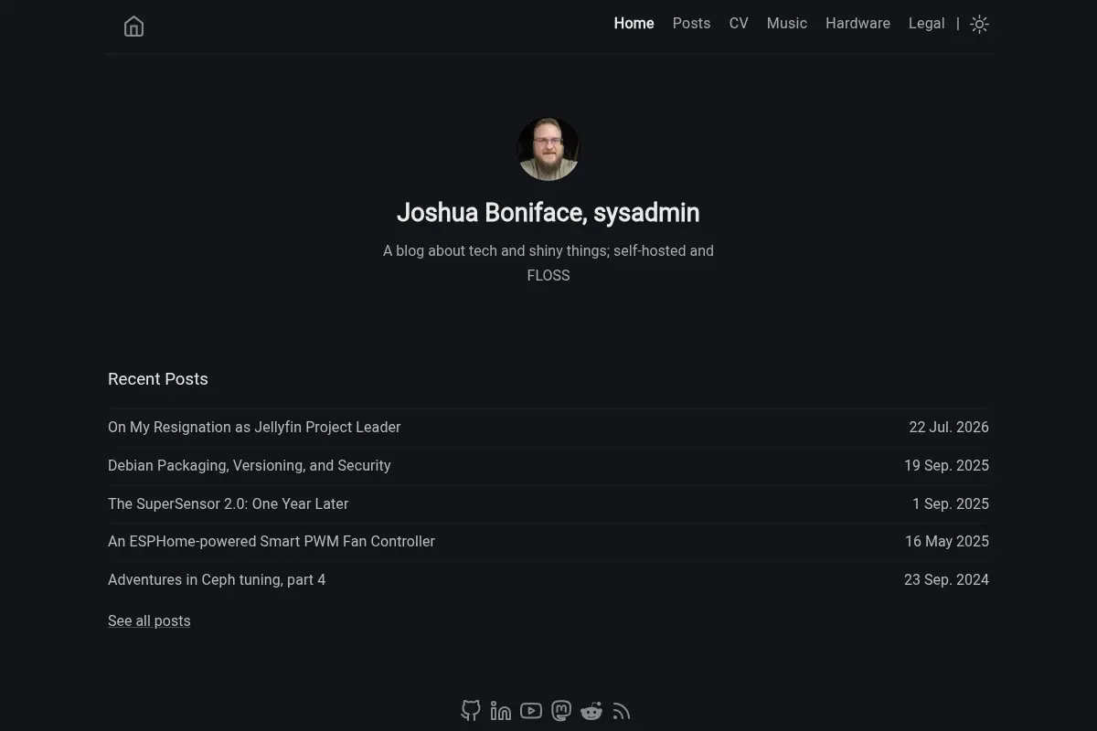 Joshua Boniface, sysadmin