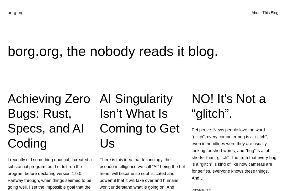 borg.org — The nobody reads it blog.